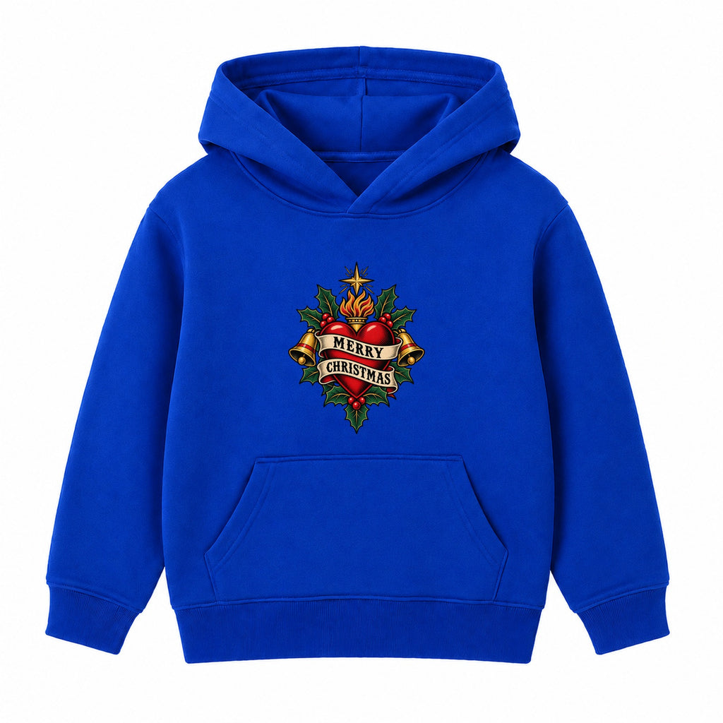 Merry Christmas Heart adult Christmas hoodie - Royal Blue