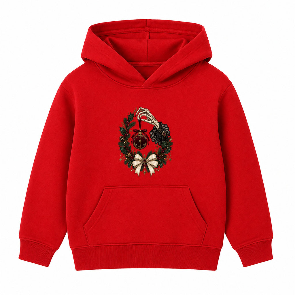 Skeleton Hand Bauble adult Christmas hoodie - Red