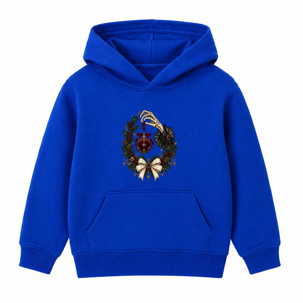 Skeleton Hand Bauble adult Christmas hoodie - Royal Blue