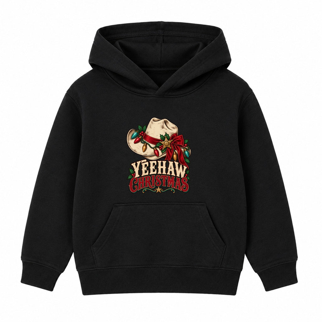 Yeehaw Christmas adult Christmas hoodie - Black