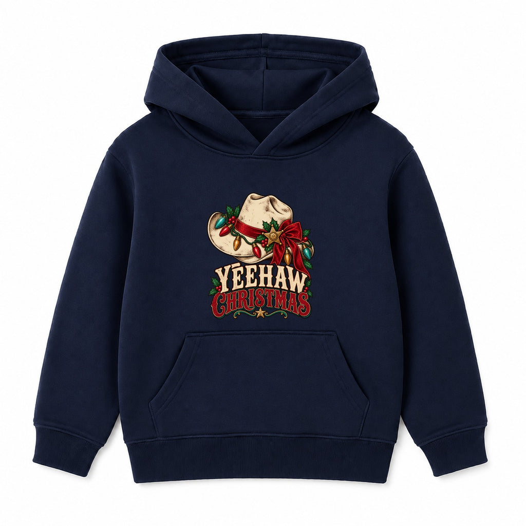 Yeehaw Christmas adult Christmas hoodie - Navy