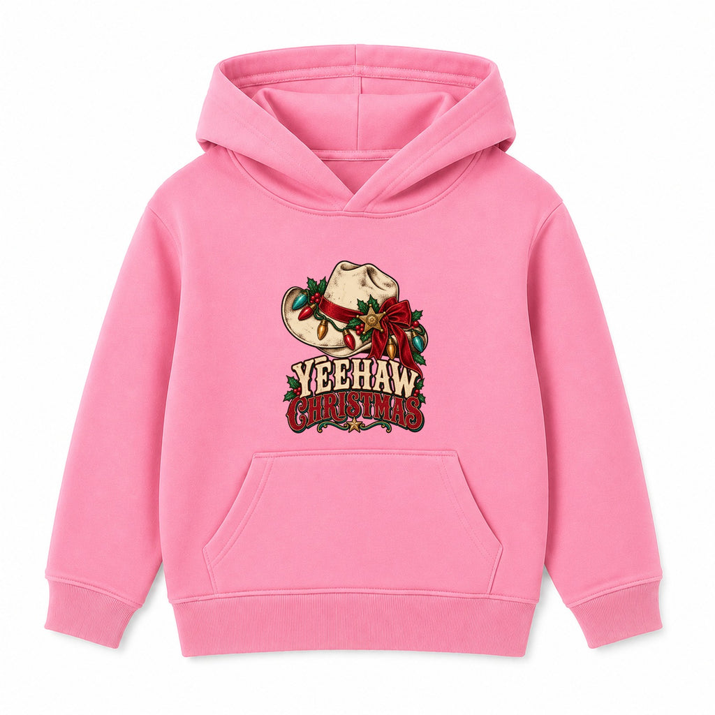 Yeehaw Christmas adult Christmas hoodie - Pink