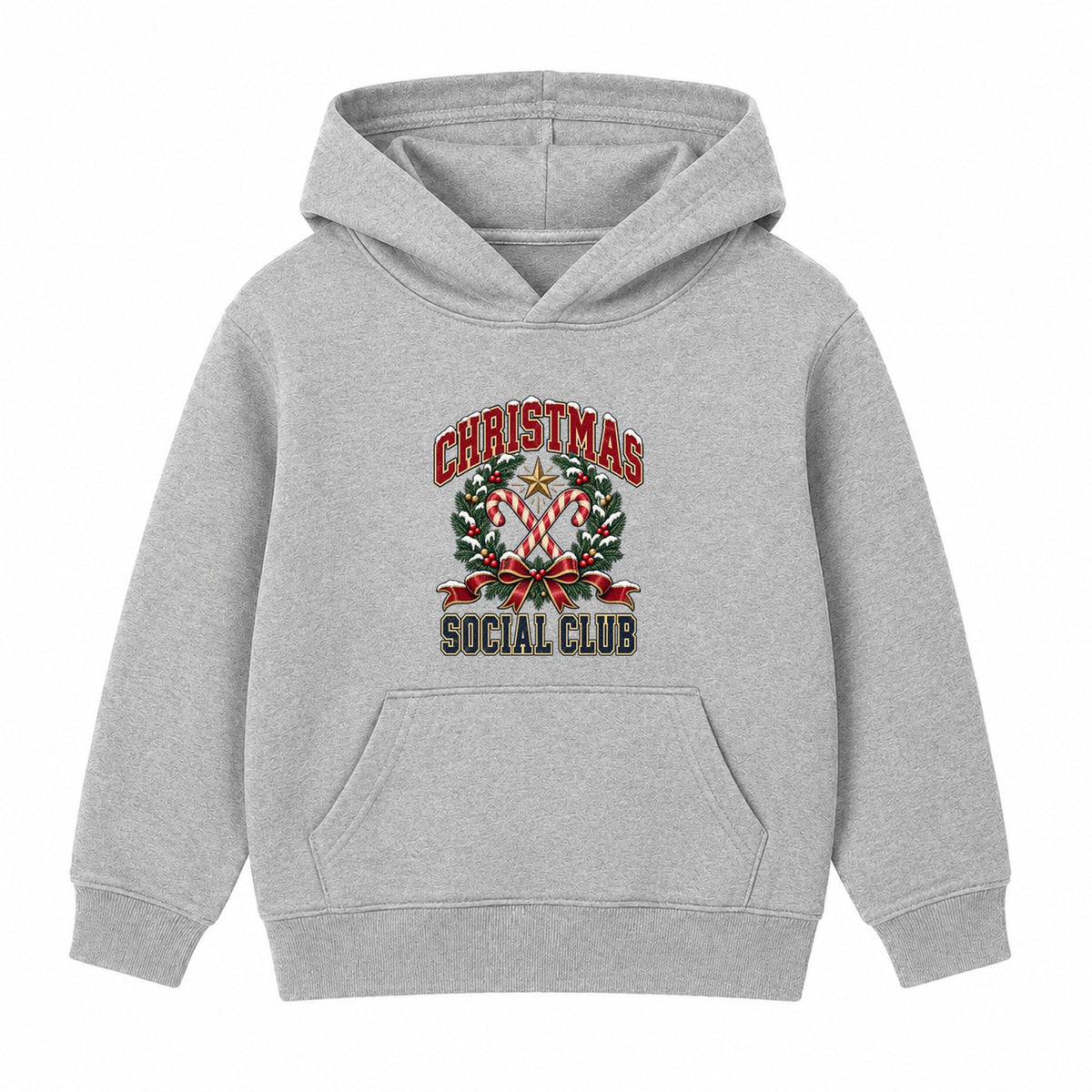 Christmas Social Club adult Christmas hoodie - Heather Grey