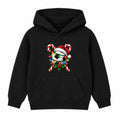 Santa Hat Football kids Christmas hoodie - Black
