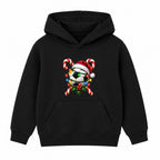 Santa Hat Football kids Christmas hoodie - Black
