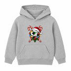 Santa Hat Football kids Christmas hoodie - Heather Grey