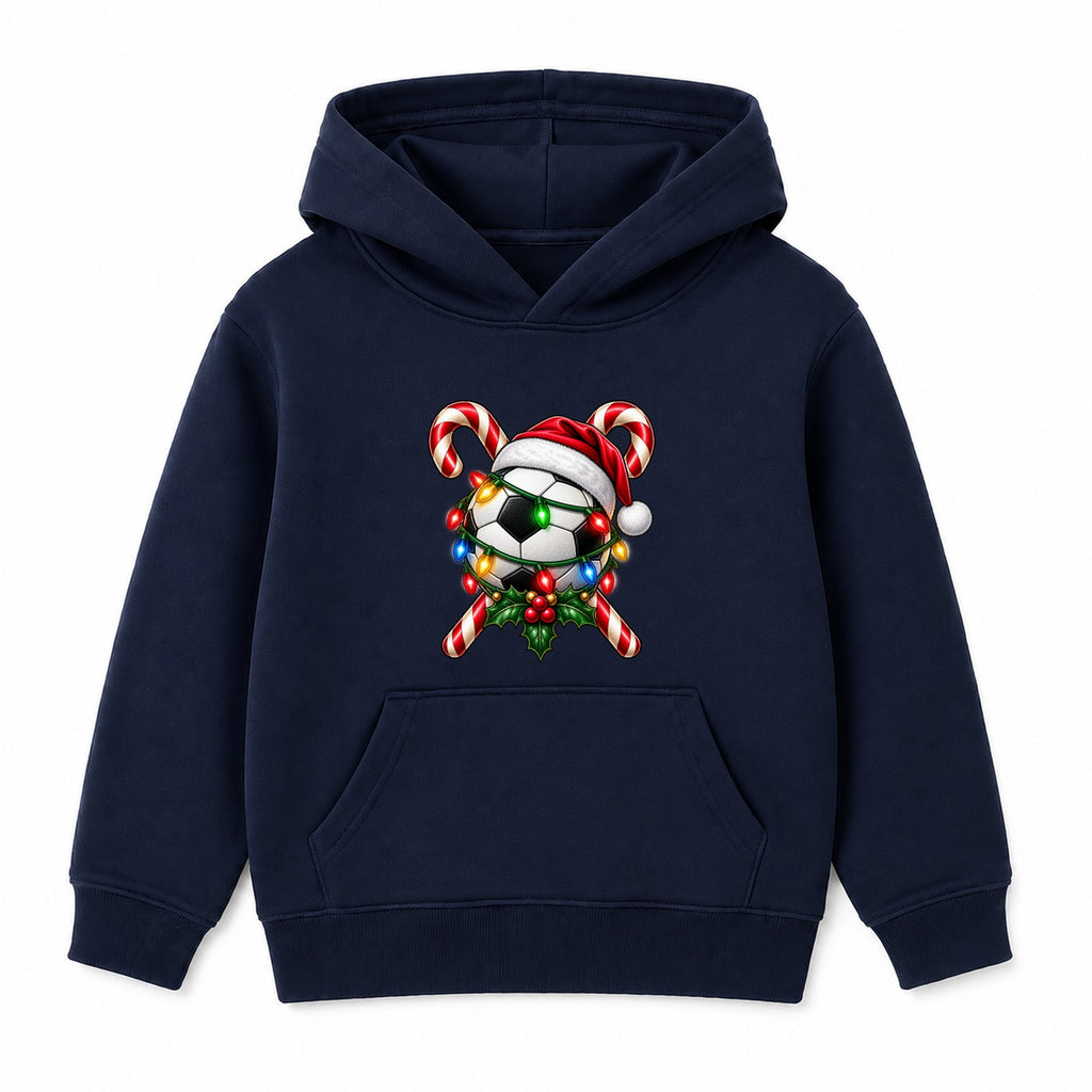 Santa Hat Football kids Christmas hoodie - Navy