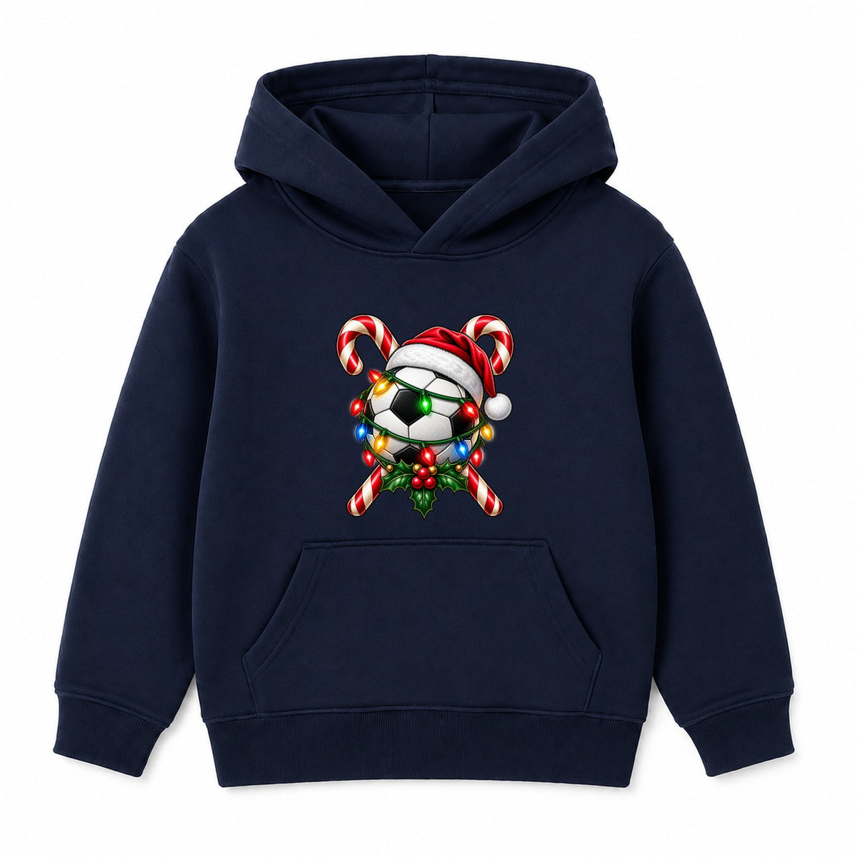 Santa Hat Football kids Christmas hoodie - Navy