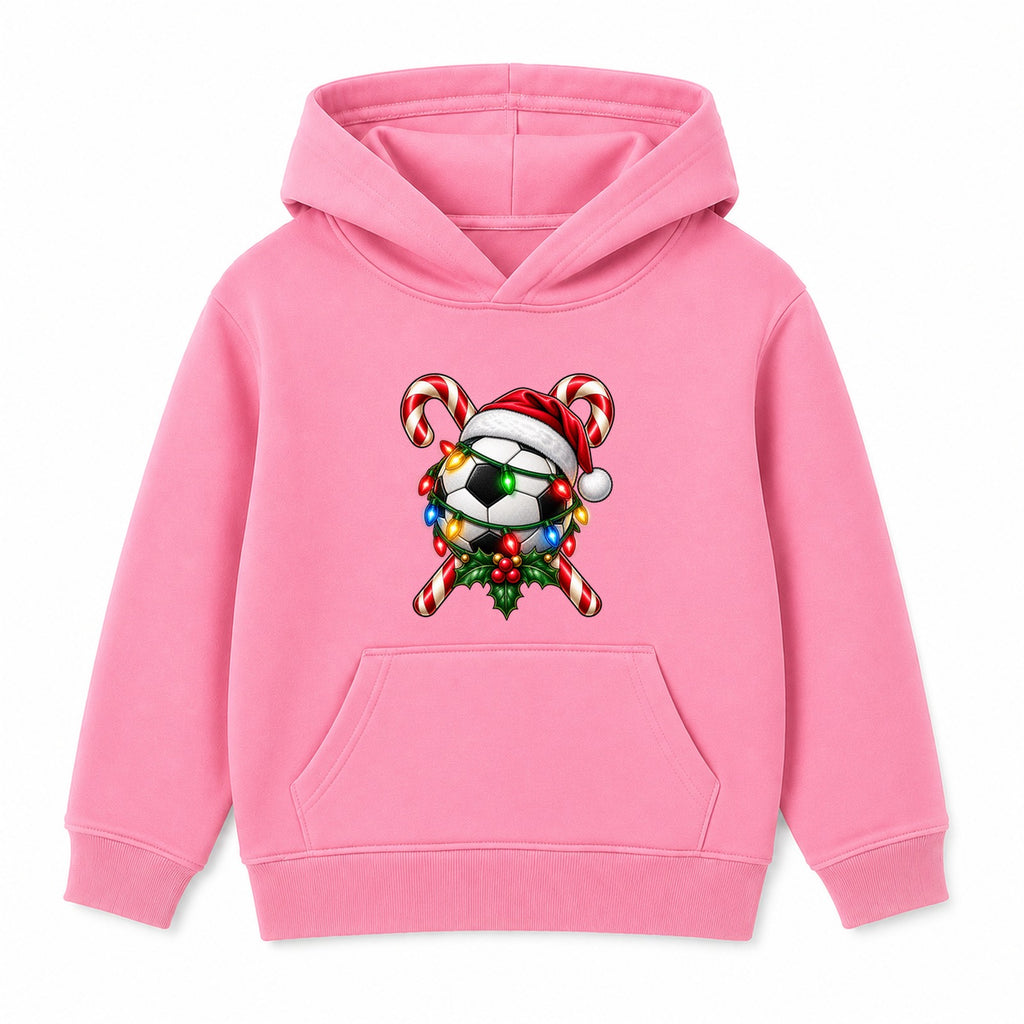 Santa Hat Football kids Christmas hoodie - Pink