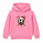 Santa Hat Football kids Christmas hoodie - Pink