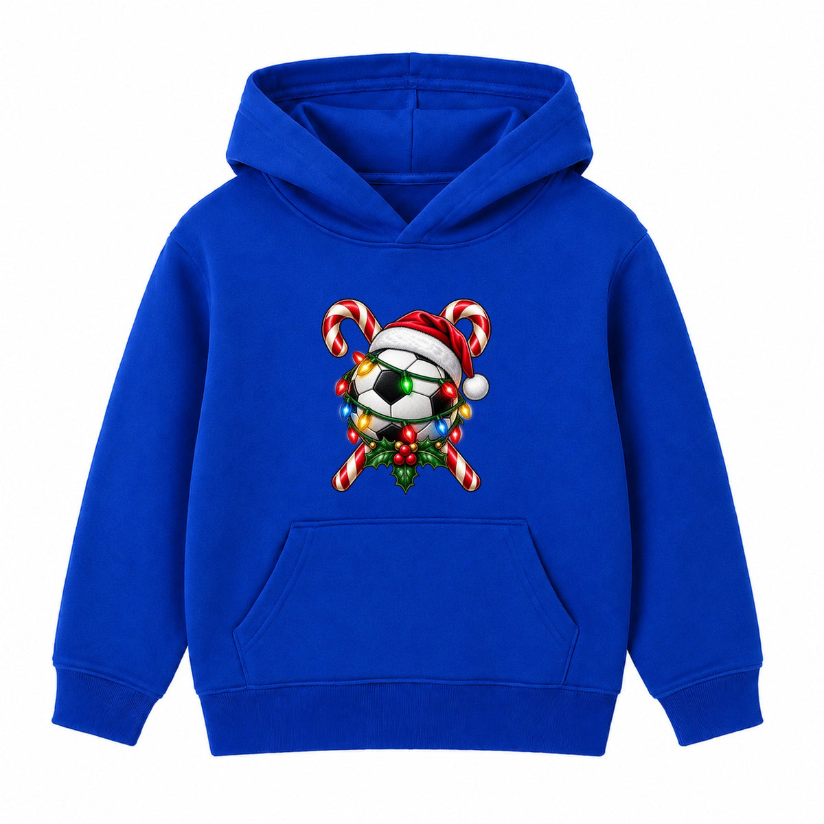 Santa Hat Football kids Christmas hoodie - Royal Blue