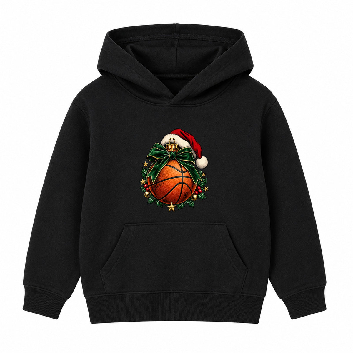 Basketball Bauble adult Christmas hoodie - Black