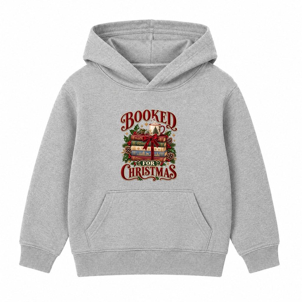 Booked For Christmas adult Christmas hoodie - Heather Grey