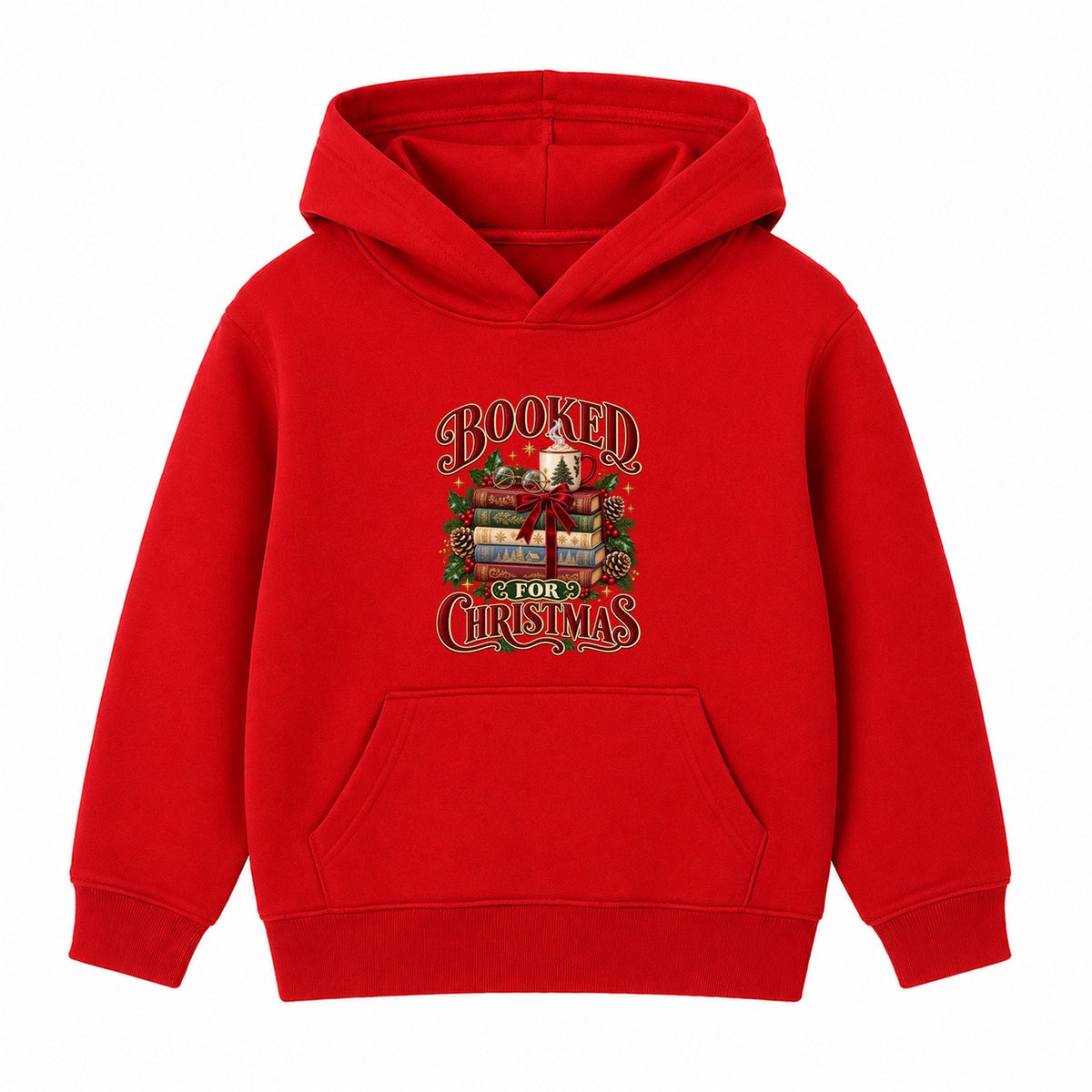 Booked For Christmas adult Christmas hoodie - Red