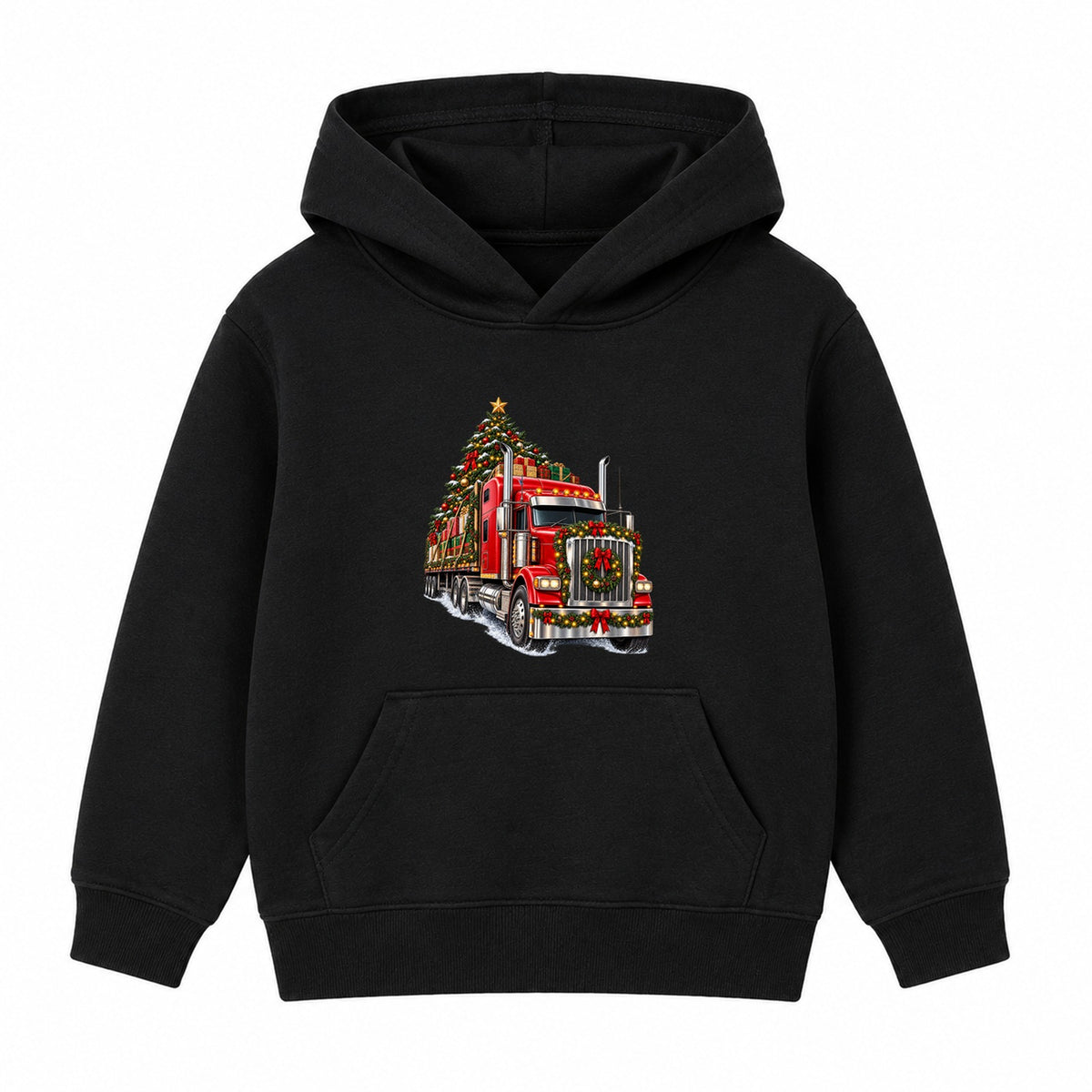 Christmas Big Rig adult Christmas hoodie - Black