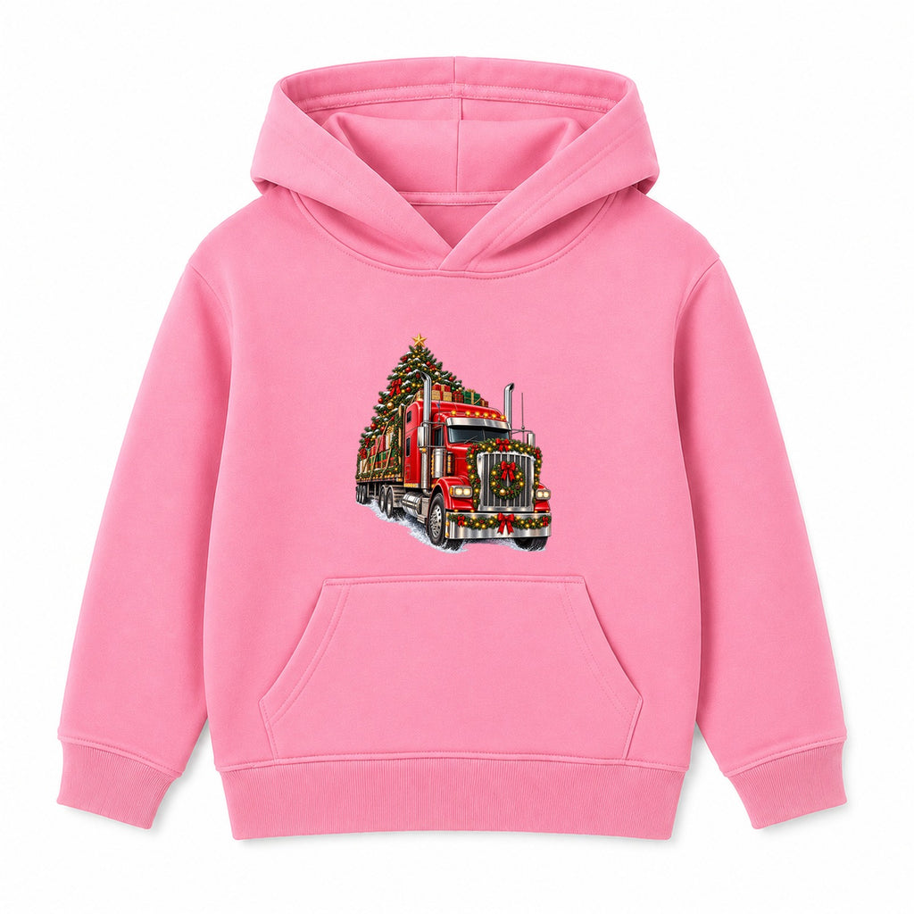 Christmas Big Rig adult Christmas hoodie - Pink