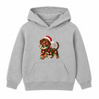 Christmas Dachshund adult Christmas hoodie - Heather Grey