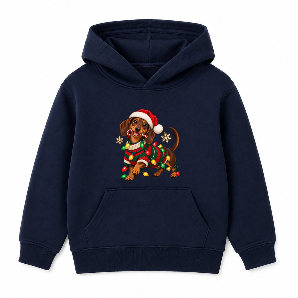 Christmas Dachshund adult Christmas hoodie - Navy
