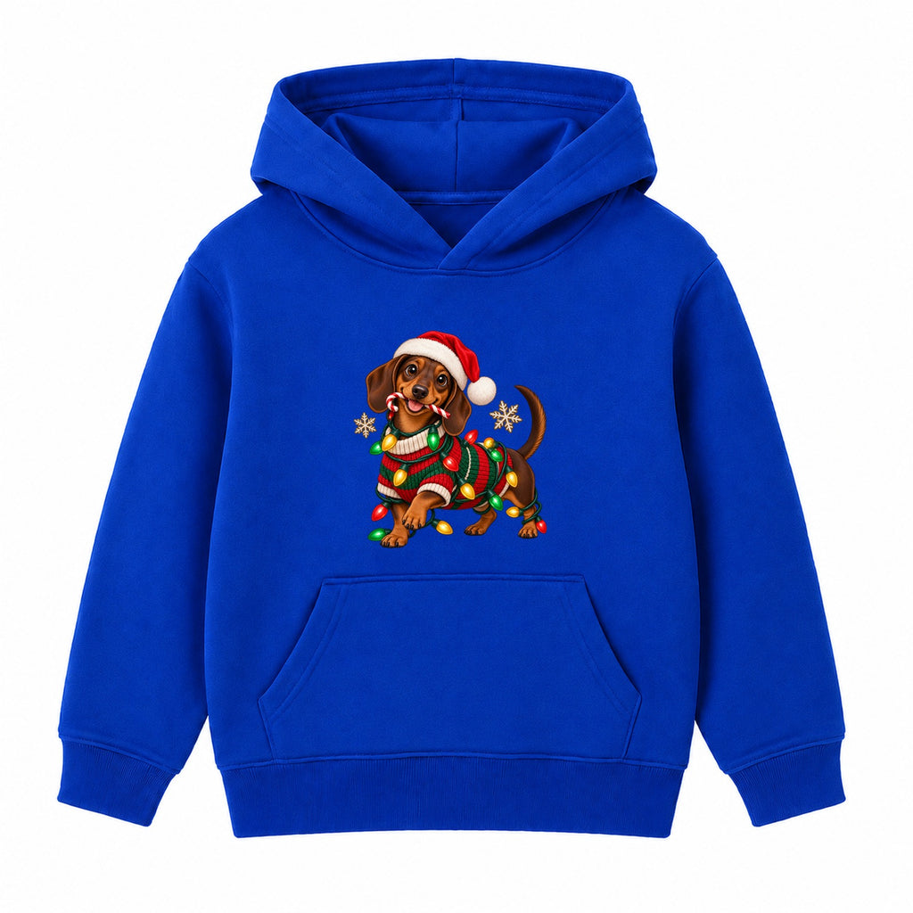 Christmas Dachshund adult Christmas hoodie - Royal Blue