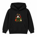 Tuxedo Cat Gift adult Christmas hoodie - Black