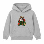 Tuxedo Cat Gift adult Christmas hoodie - Heather Grey