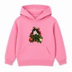 Tuxedo Cat Gift adult Christmas hoodie - Pink