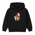 Festive Llama kids Christmas hoodie - Black