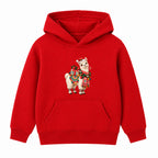 Festive Llama kids Christmas hoodie - Red