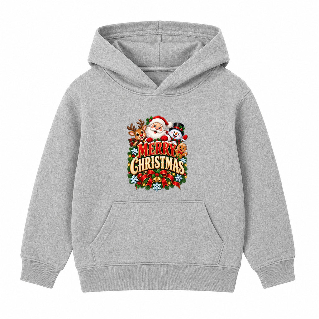 Merry Christmas kids Christmas hoodie - Heather Grey