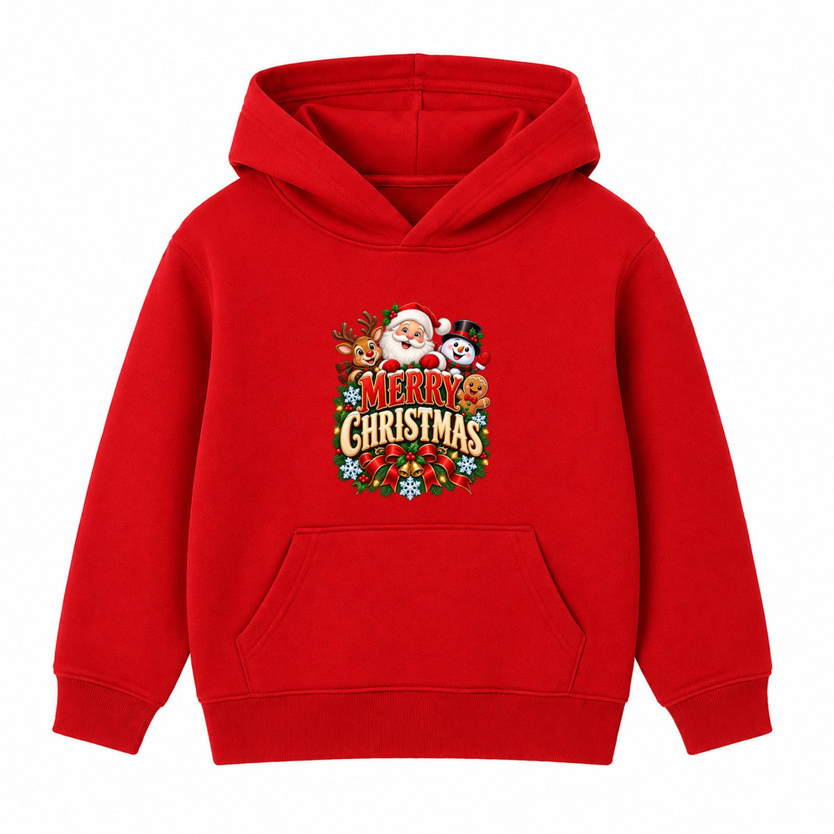 Merry Christmas kids Christmas hoodie - Red