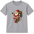 Skateboarding Santa kids Christmas t-shirt - Heather Grey