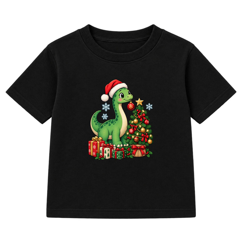 Dino Decorator kids Christmas t-shirt - Black