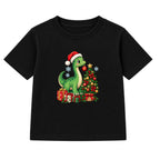 Dino Decorator kids Christmas t-shirt - Black
