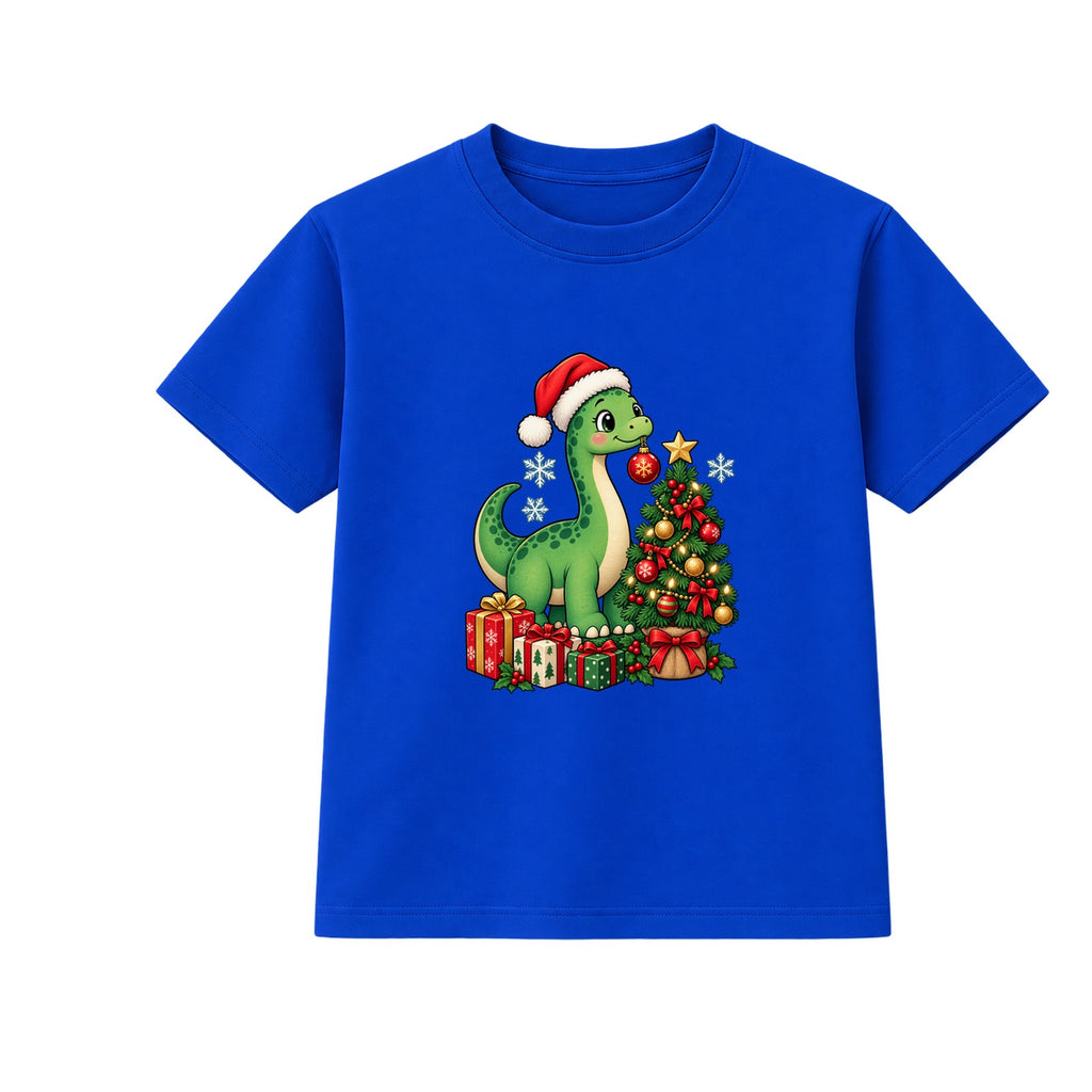 Dino Decorator kids Christmas t-shirt - Blue