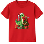 Dino Decorator kids Christmas t-shirt - Red