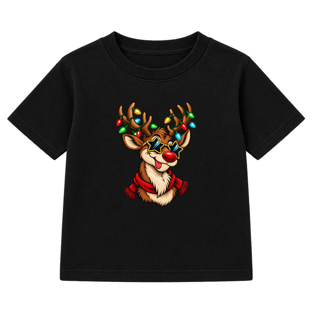 Star Shades Reindeer kids Christmas t-shirt - Black