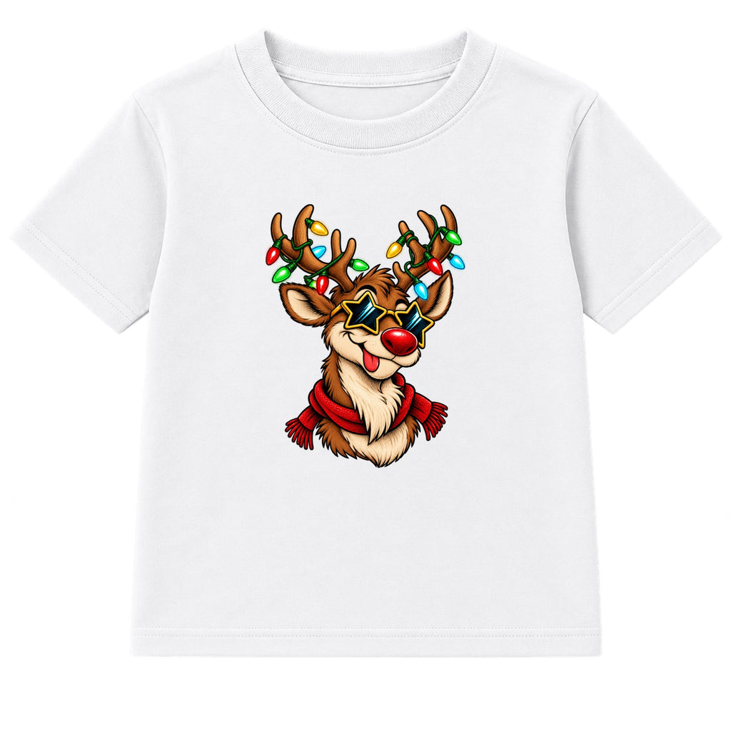 Star Shades Reindeer kids Christmas t-shirt - White