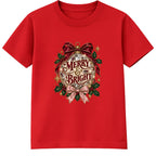 Merry & Bright Disco Bauble adult Christmas t-shirt - Red