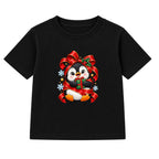 Gift Wrapped Penguin kids Christmas t-shirt - Black
