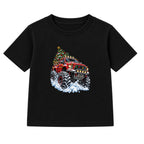 Christmas Monster Truck adult Christmas t-shirt - Black