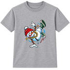 Breakdancing Snowman adult Christmas t-shirt - Heather Grey