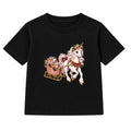 Unicorn Sleigh kids Christmas t-shirt - Black