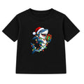 Christmas Lights Shark kids Christmas t-shirt - Black