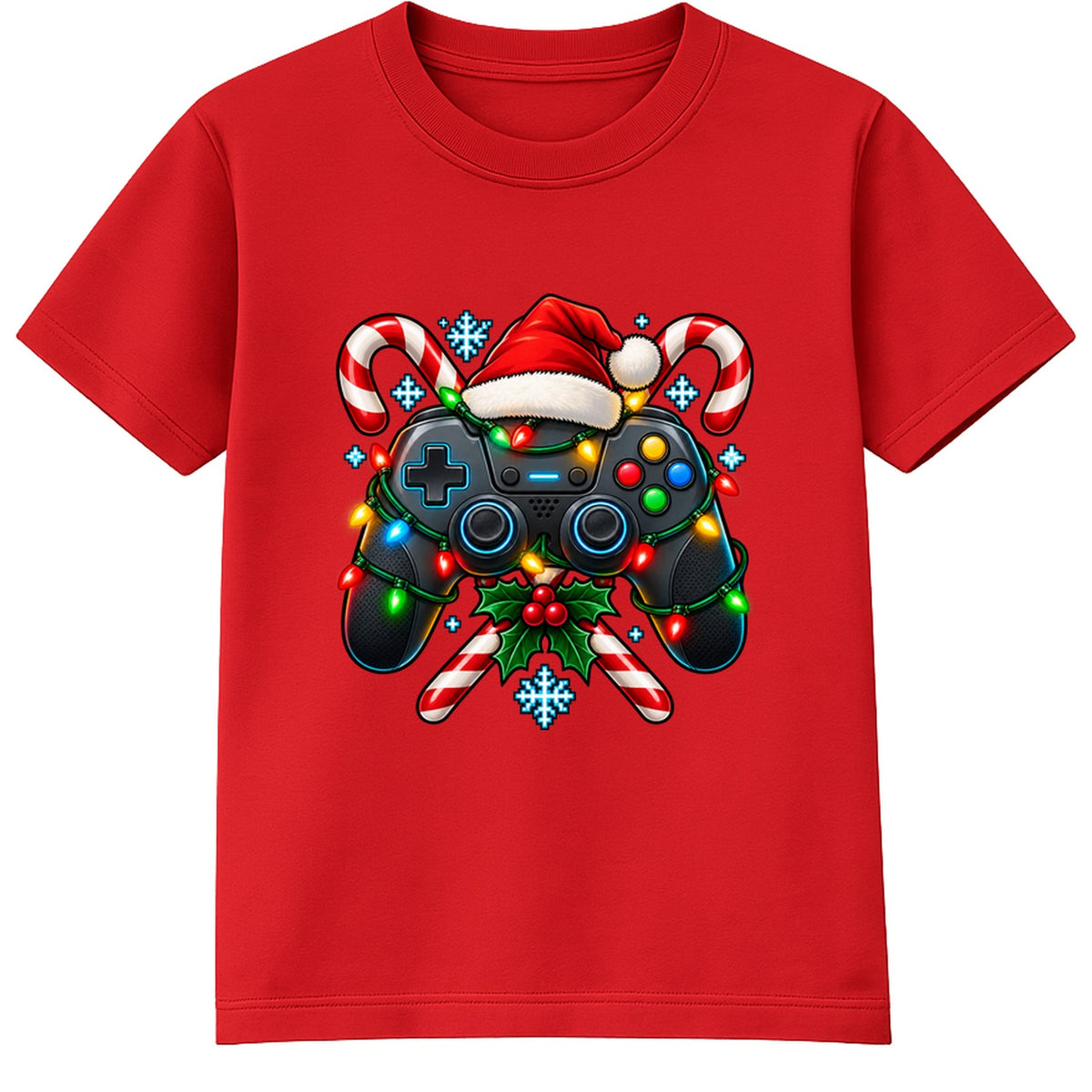 Christmas Game Controller adult Christmas t-shirt - Red