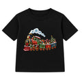 Vintage Christmas Train kids Christmas t-shirt - Black