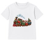 Vintage Christmas Train kids Christmas t-shirt - White