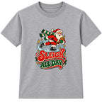 Sleigh All Day Skater adult Christmas t-shirt - Heather Grey
