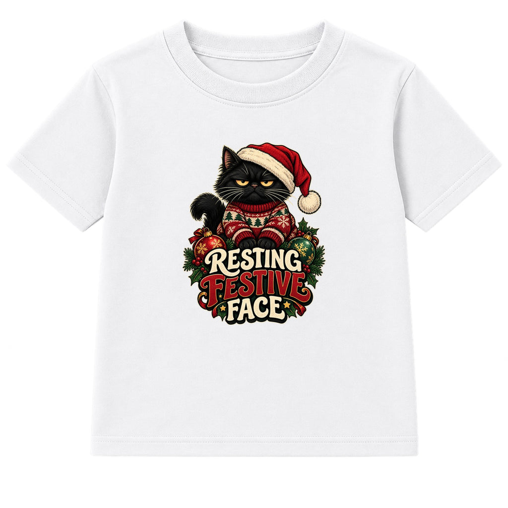 Resting Festive Face adult Christmas t-shirt - White