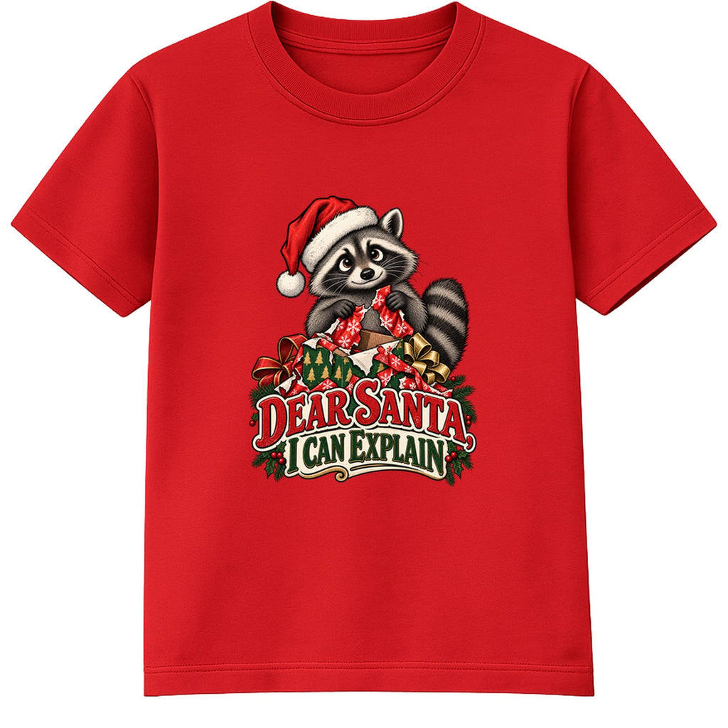 Dear Santa I Can Explain adult Christmas t-shirt - Red