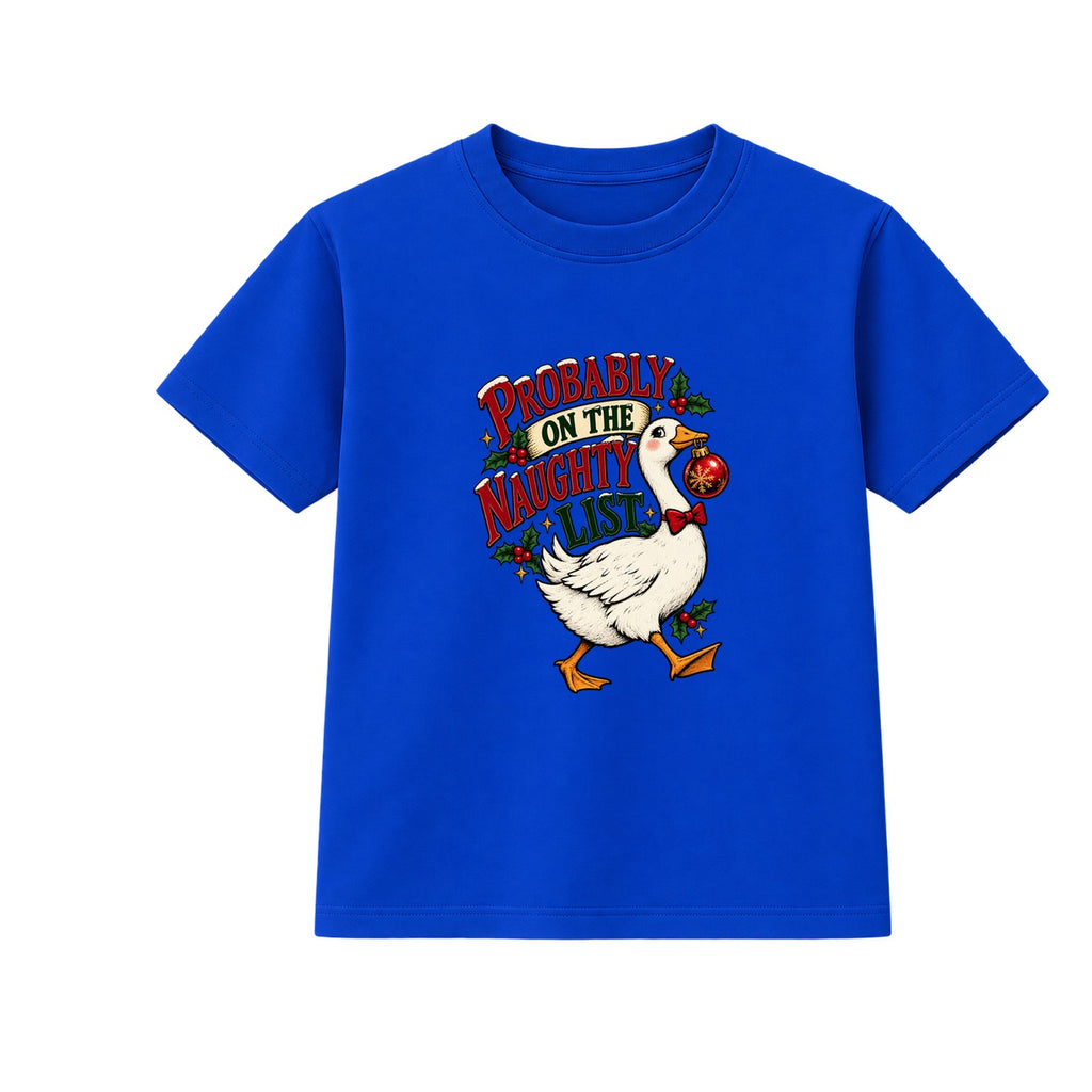 Probably On The Naughty List adult Christmas t-shirt - Blue